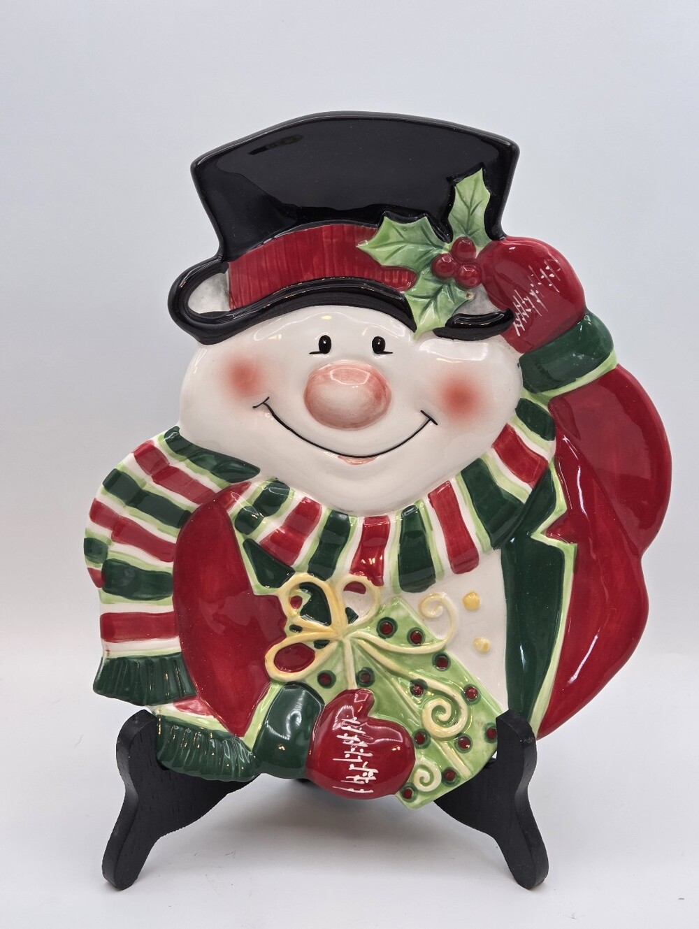 Fitz and Floyd Snowman Canape Plate
